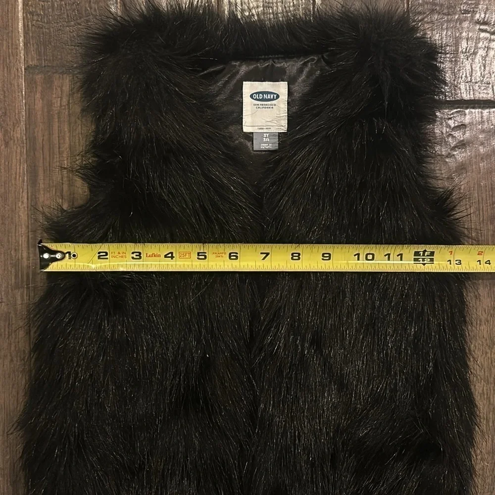 Faux Fur Black Vest Girls Old Navy Size 3T